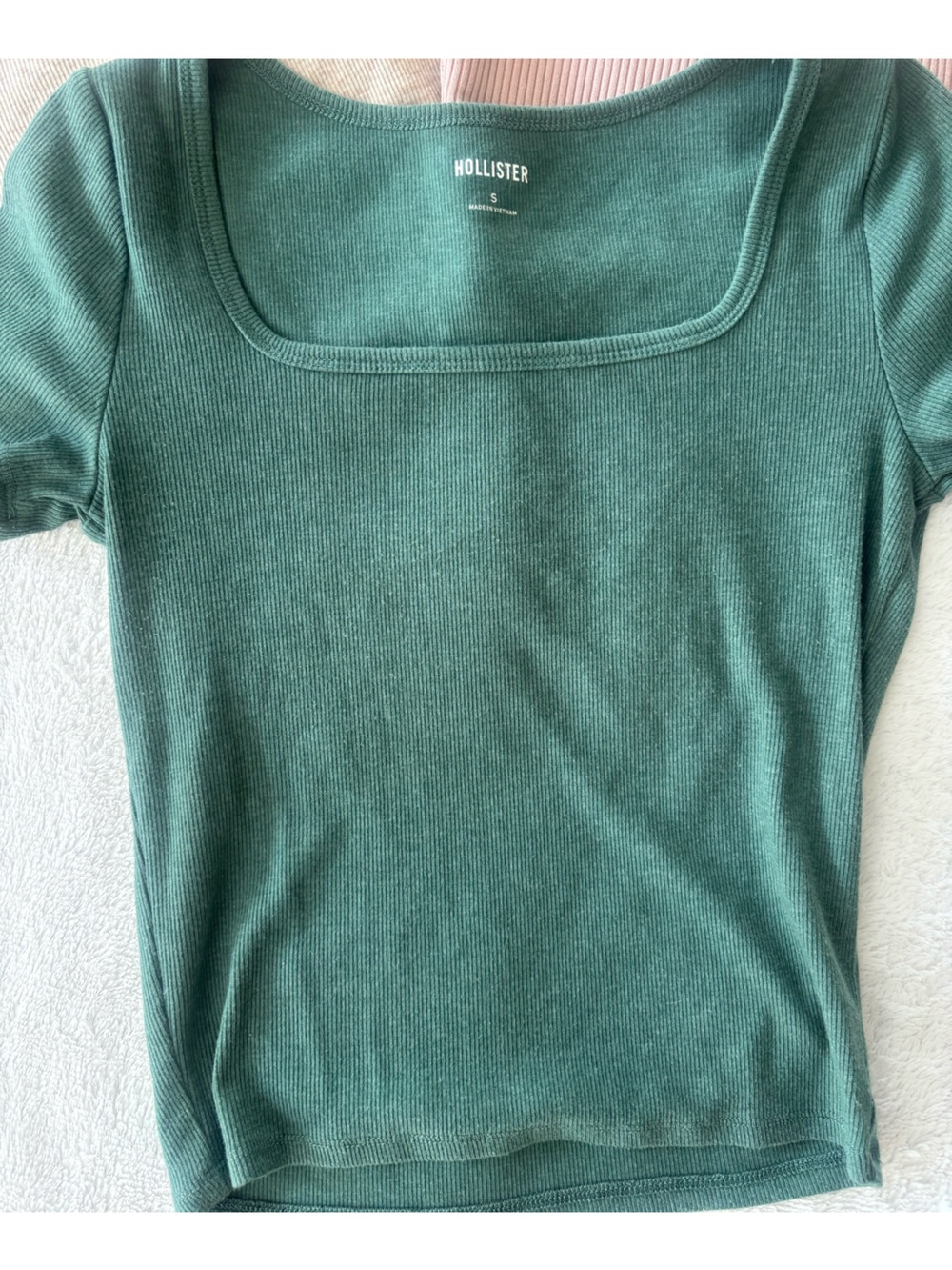 Hollister Square Neck Ribbed Cropped Top Bundle, Medium - Picture 4 of 6
